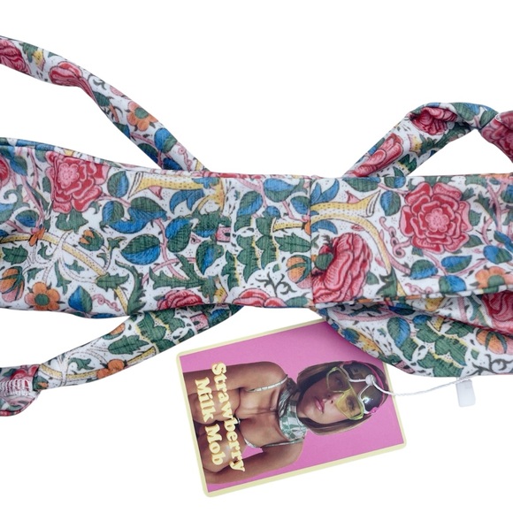 NWT Strawberry Milk Mob Lemon Vine Bikini Bottom Size Large Cheeky Floral Swim - Picture 9 of 15